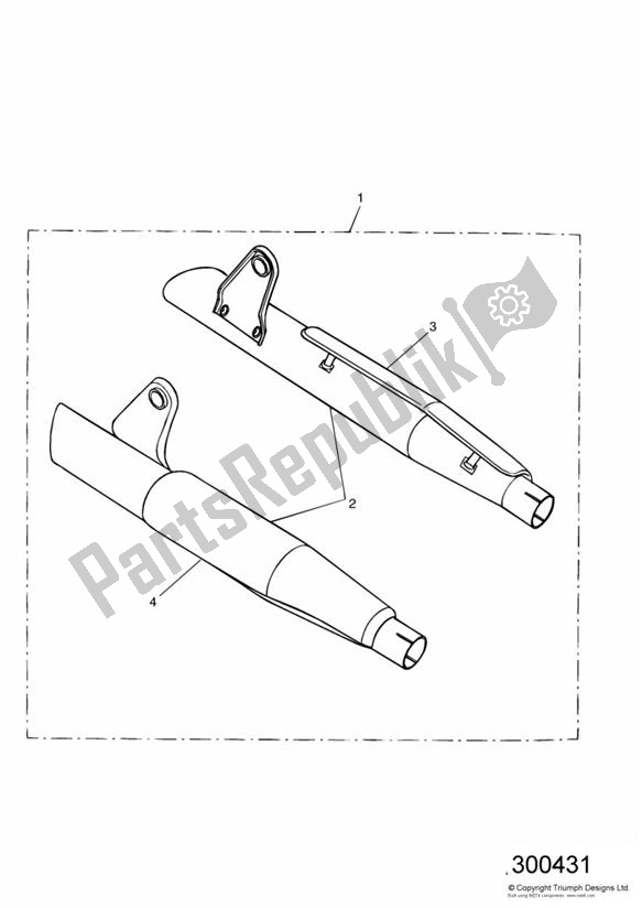 All parts for the Silencer Kit, Short, Chrome of the Triumph America Carburettor 790 2002 - 2007